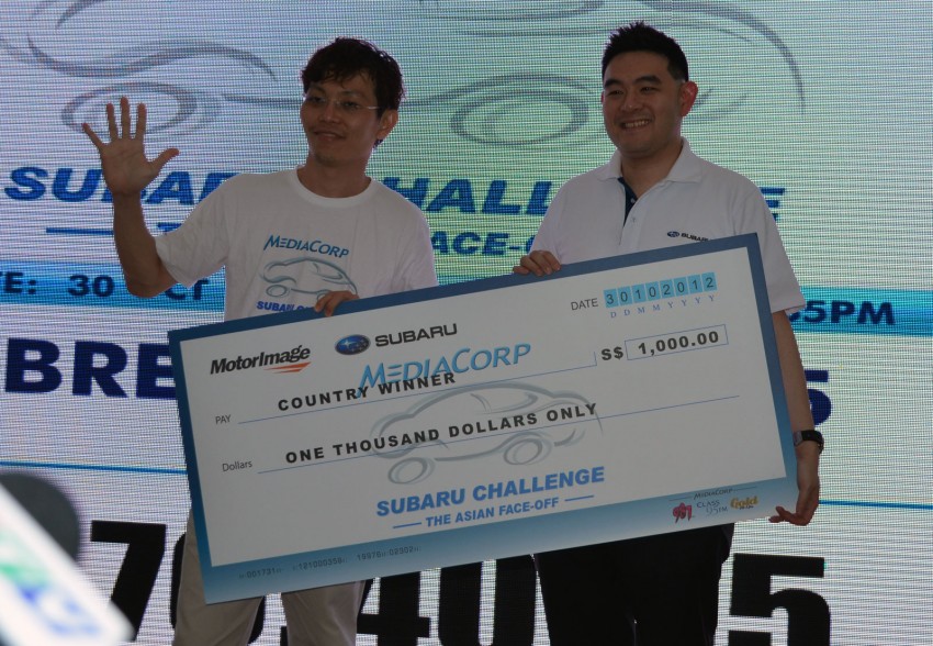 Subaru Challenge 2012: Singaporean Tholmas Gan wins a Subaru XV after 78 hours and 30 minutes! 138877