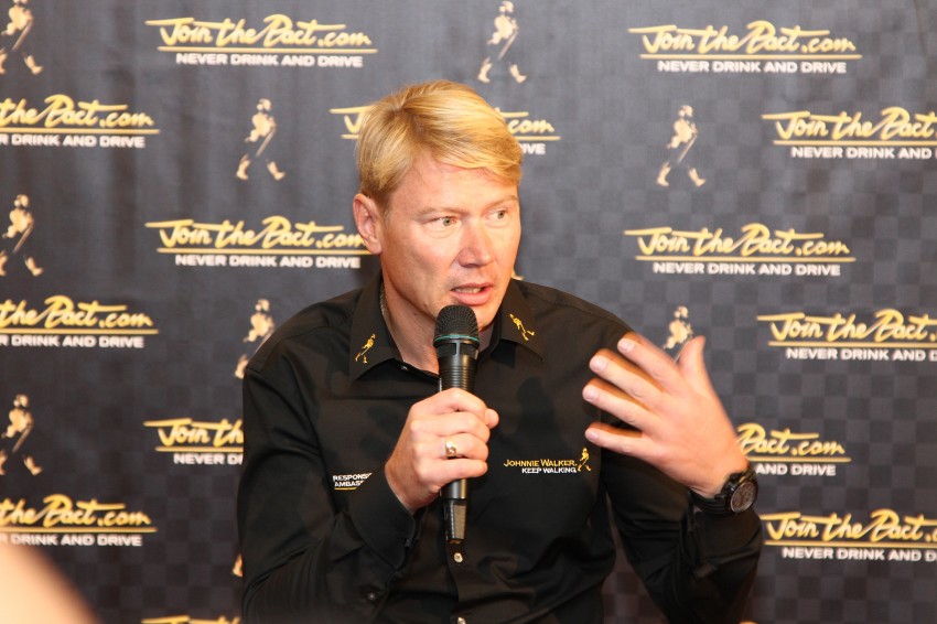 Power is nothing without control: Mika Hakkinen performs stunts at ‘Join the Pact’ event 123113