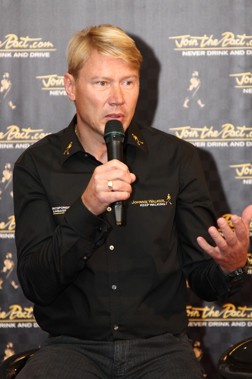 Power is nothing without control: Mika Hakkinen performs stunts at ‘Join the Pact’ event 123119