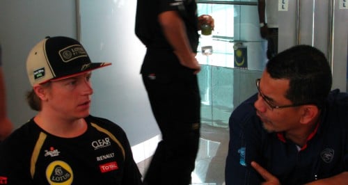 Lotus F1 Team: Kimi Raikkonen and Romain Grosjean at Proton Centre of Excellence, Shah Alam