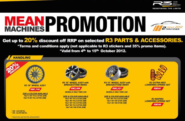 Proton R3 parts going for 20% less at Juru Autocity