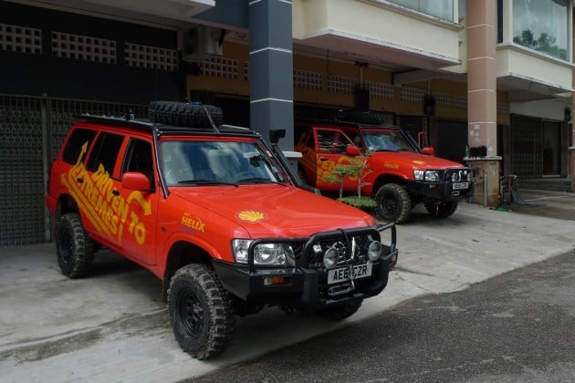 The two units of Shell Helix powered Nissan Patrol that have conquered the Siberian cold, Chinese desert heat and now the wet and humid Malaysian jungle