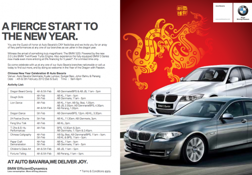 Auto Bavaria Sg. Besi celebrates CNY: Special activities including extended test drives and special promotions on selected models