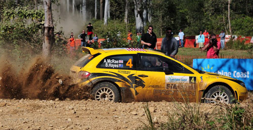 Alister McRae finishes fourth for Proton in the Rally of Queensland, Chris Atkinson retires from his home event