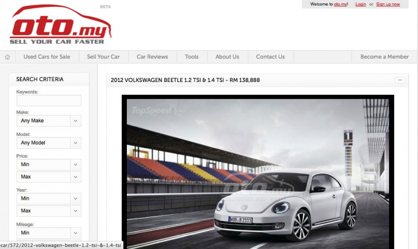 New VW Beetle ad spotted on oto.my – 1.2 TSI, RM138,888 105355
