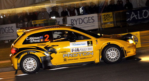 Alister McRae finishes fourth for Proton in the Rally of Queensland, Chris Atkinson retires from his home event
