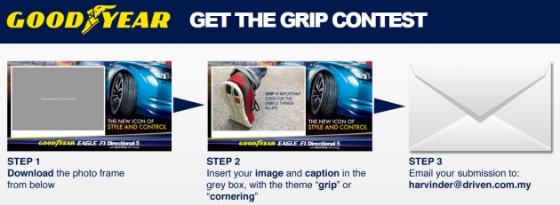 Take part in Goodyear’s Get The Grip Contest and win a set of Eagle F1 Directional 5 for your ride!