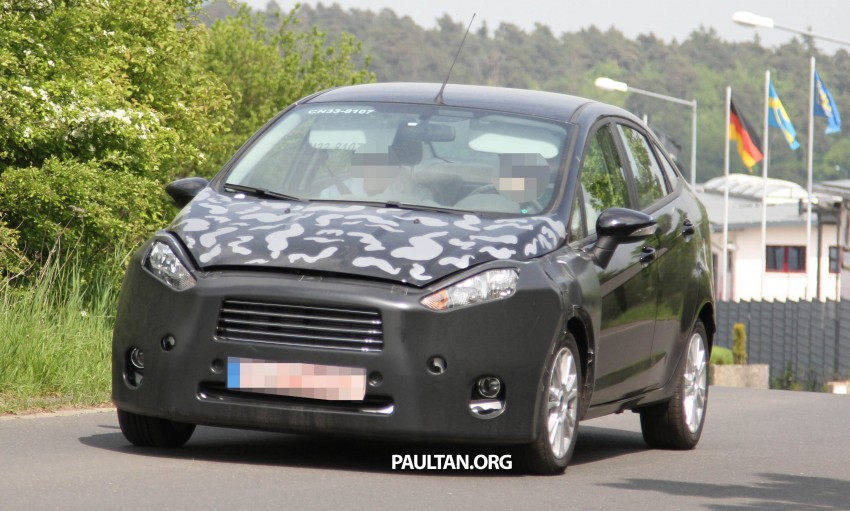 Ford Fiesta Sedan facelift sighted testing on public roads near the Nurburgring! 109430