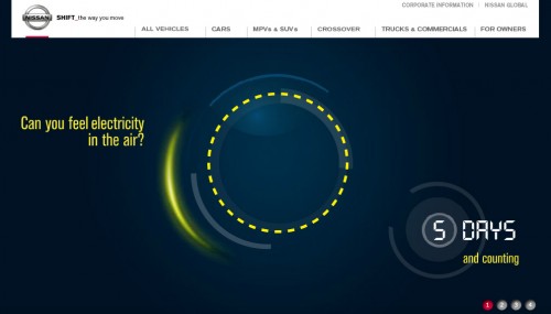 Nissan “Can you feel electricity in the air?” teaser goes up on its website – is the electric-powered LEAF arriving?