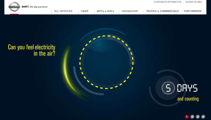 Nissan “Can you feel electricity in the air?” teaser goes up on its website – is the electric-powered LEAF arriving? 93956