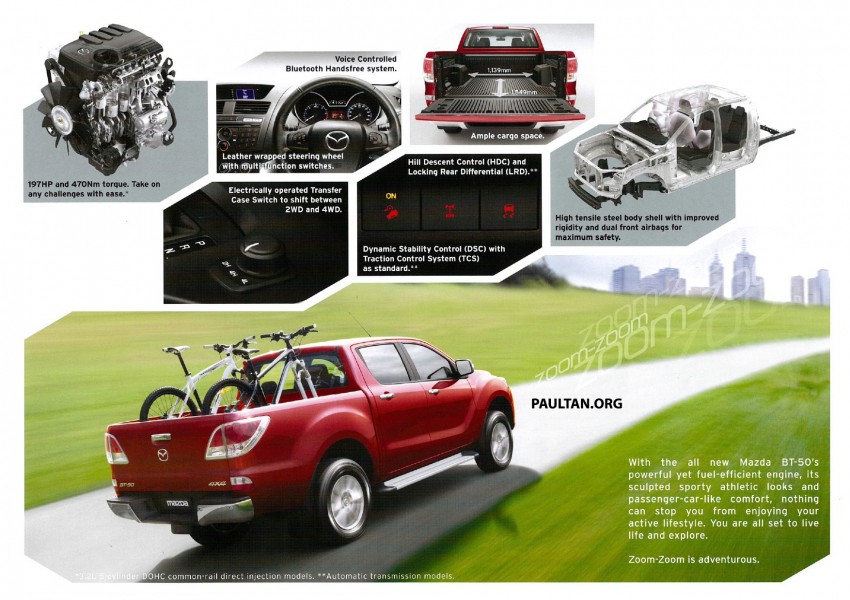2012 Mazda BT-50 – full brochure and price list 124186