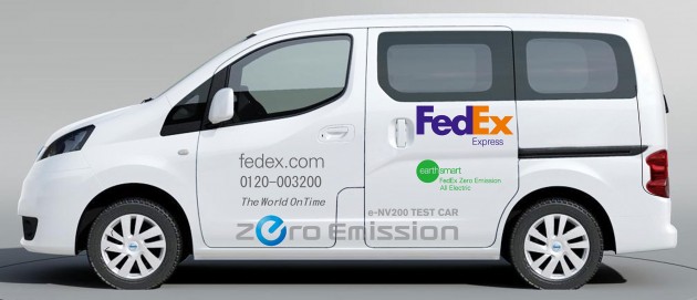 FedEx testing electric Nissan e-NV200 in Yokohama