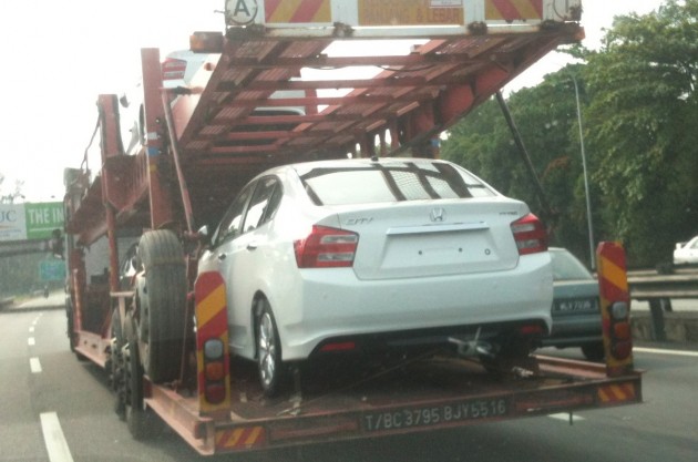 Honda City facelift sighted on the highway
