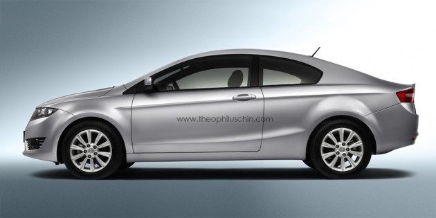 Proton Putra: rendering of a Prevé-based coupe