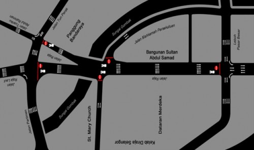 Road closures around Dataran Merdeka for Formula Drift