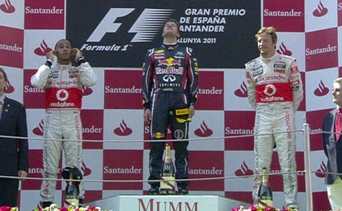 Vettel holds off Hamilton to win the Spanish GP, Button 3rd