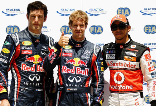 Vettel on pole again, Webber completes Valencia front row