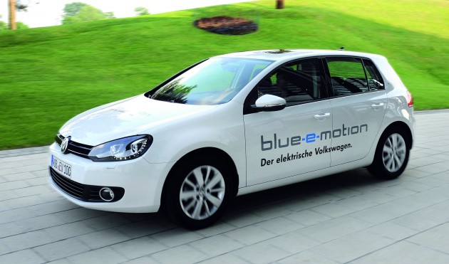 Electric Volkswagen Golf Blue-E-Motion prototype – a preview test drive in Wolfsburg, Germany