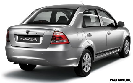 New Proton Saga - rear three quarter