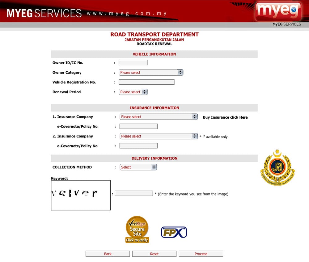 Myeg road tax delivery