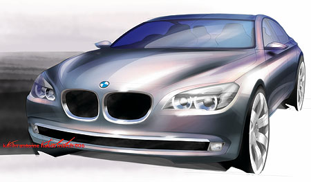 BMW 7-Series Sketch Art