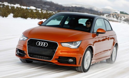 Audi A1 quattro prototype plays with snow in Montreal