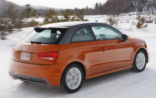 Audi A1 quattro prototype plays with snow in Montreal