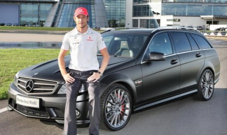 Jenson Button and his special edition Mercedes-Benz C-Class DR 520 Station Wagon